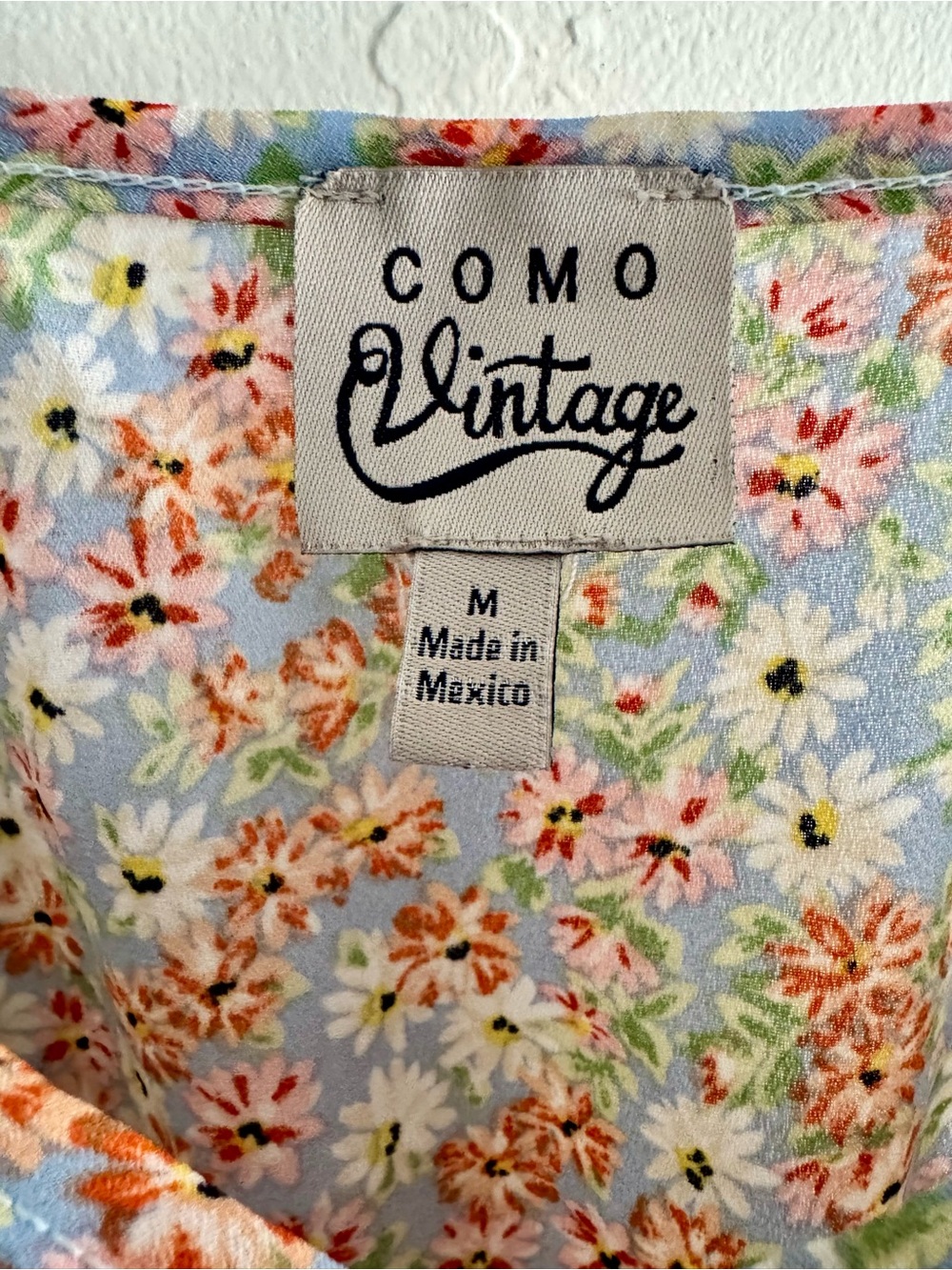 Light Blue Floral Smocked-Hem Cami Top - Picture 8 of 8